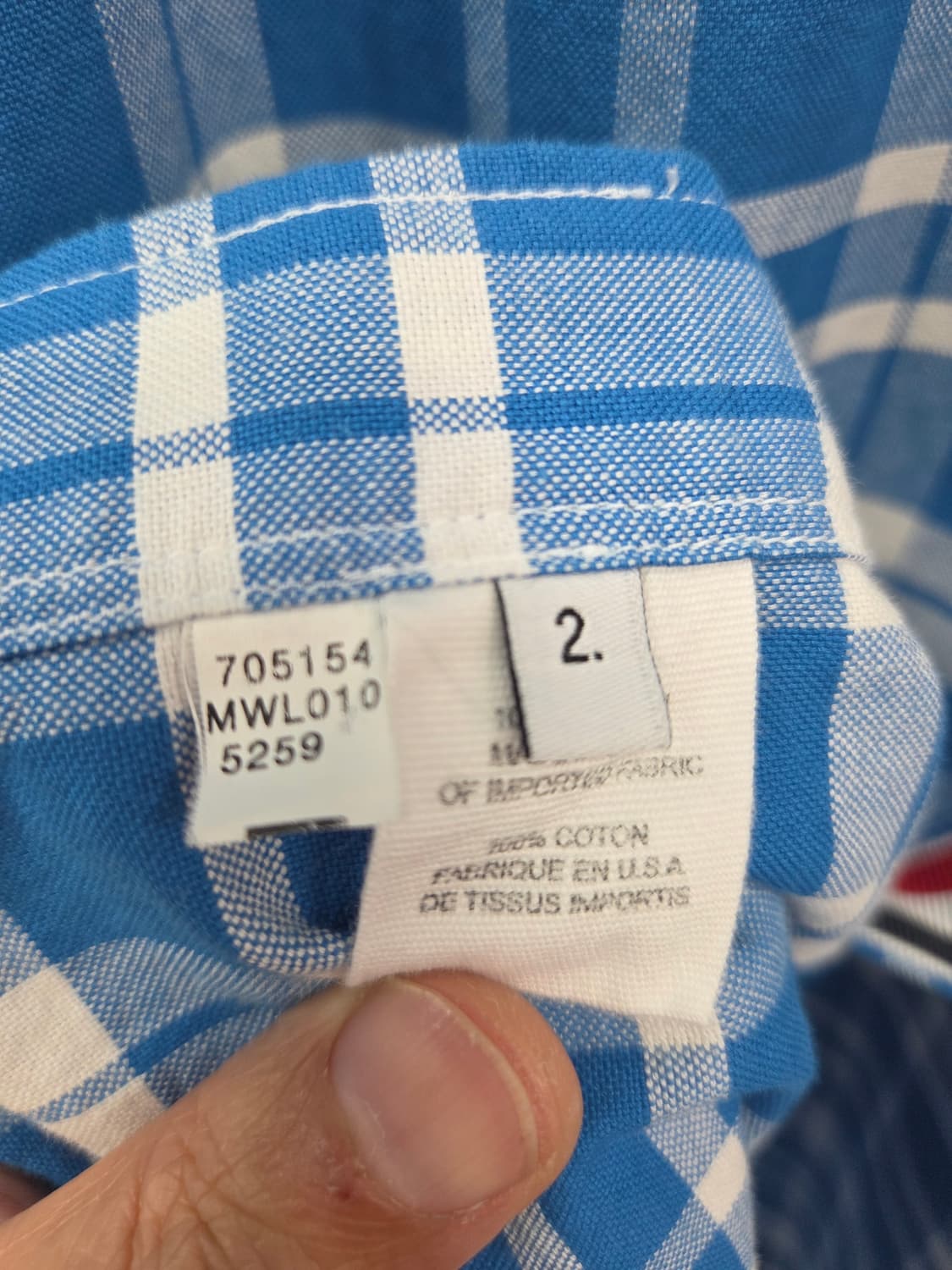 2사이즈 톰브라운 블루 화이트 체크 셔츠 상품이미지8
