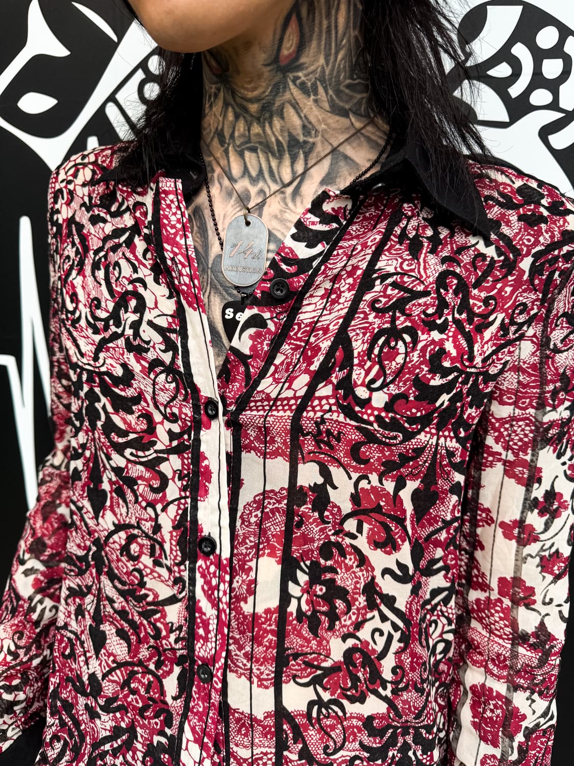 Damask Pattern Long Shirt 상품이미지3