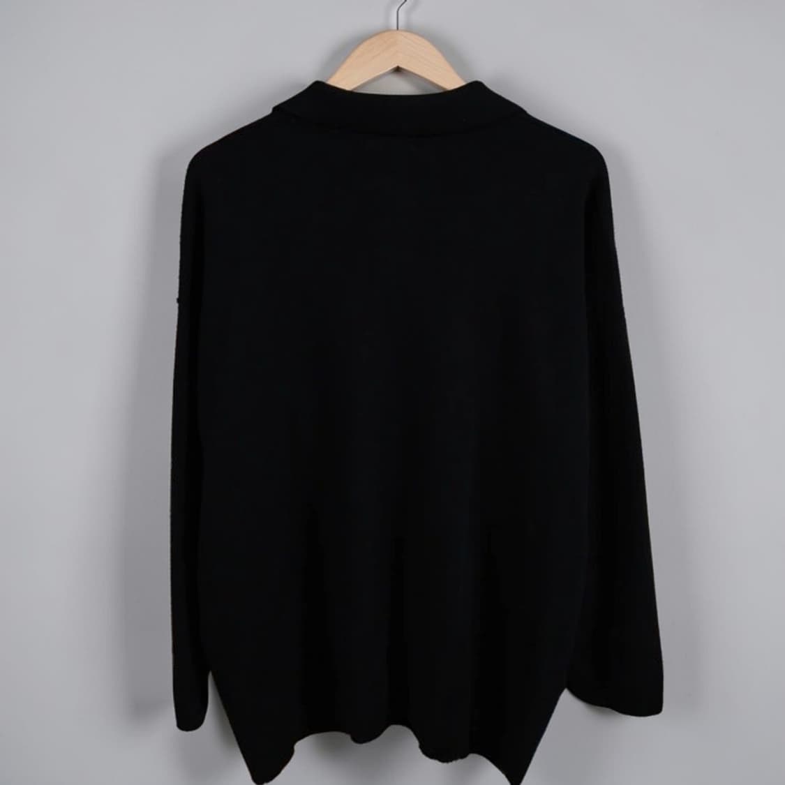 77~88 ZARA 자라 오픈 칼라 니트 롱 가디건 블랙 상품이미지4