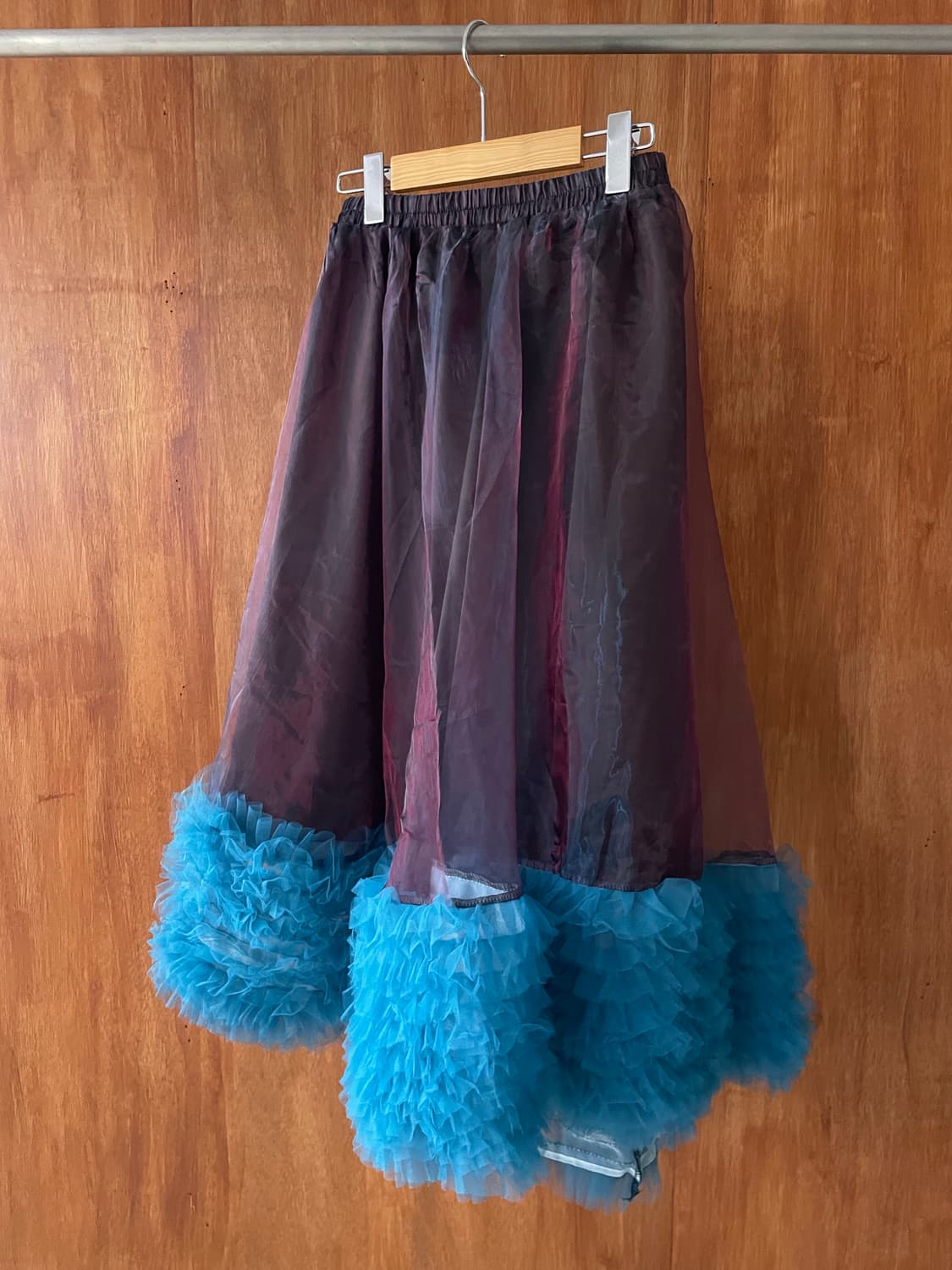 Aqua cloud ruffle banding sha skirt 상품이미지5