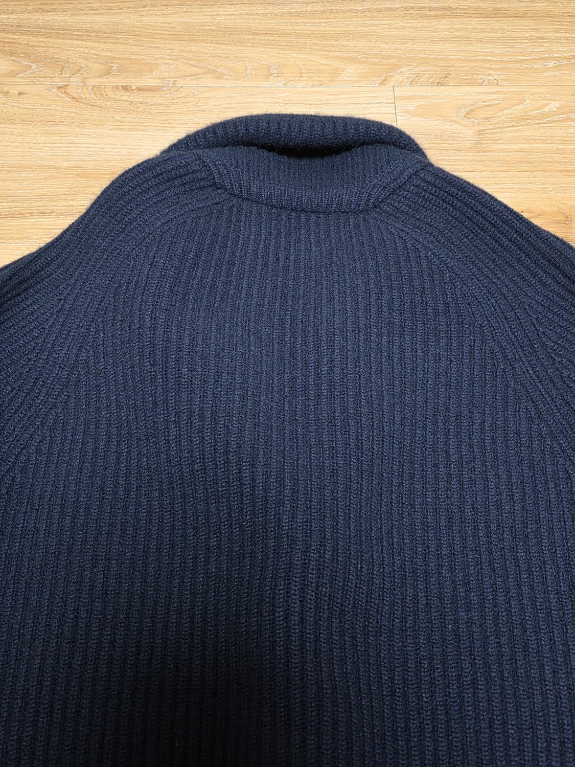 44size택포80만)25fw윌리엄로키 캐시미어 숄카라 가디건 네이비 상품이미지7