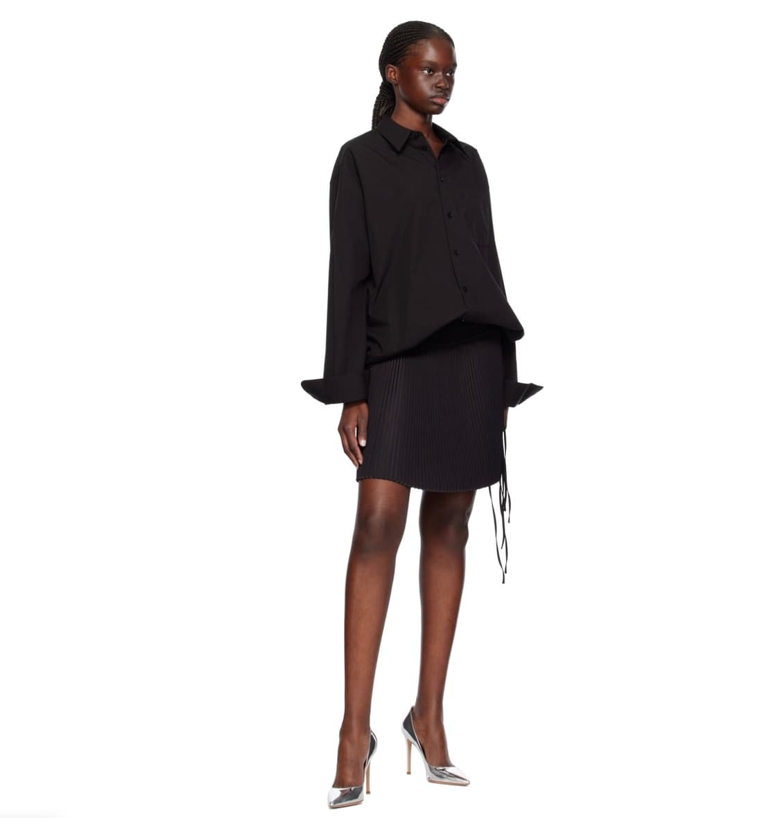 Helmut Lang 블랙 플리츠 밴딩 스커트 상품이미지6