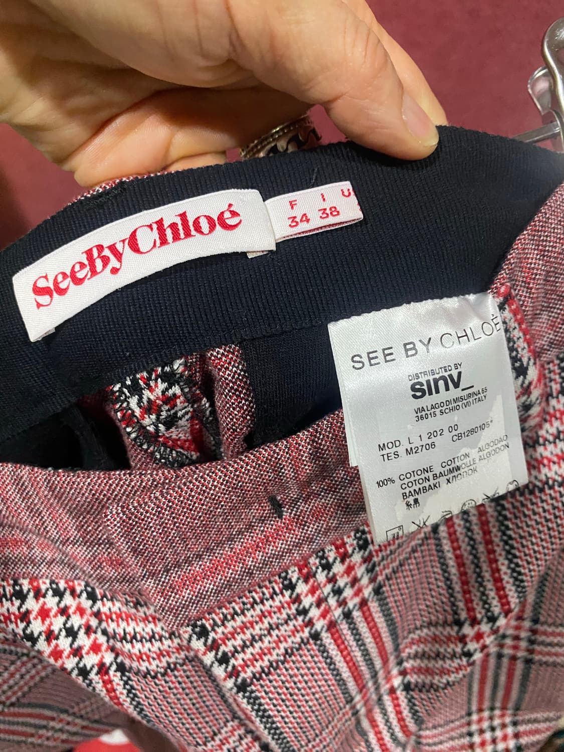 See By Chloe 체크 바지 34/38 상품이미지5