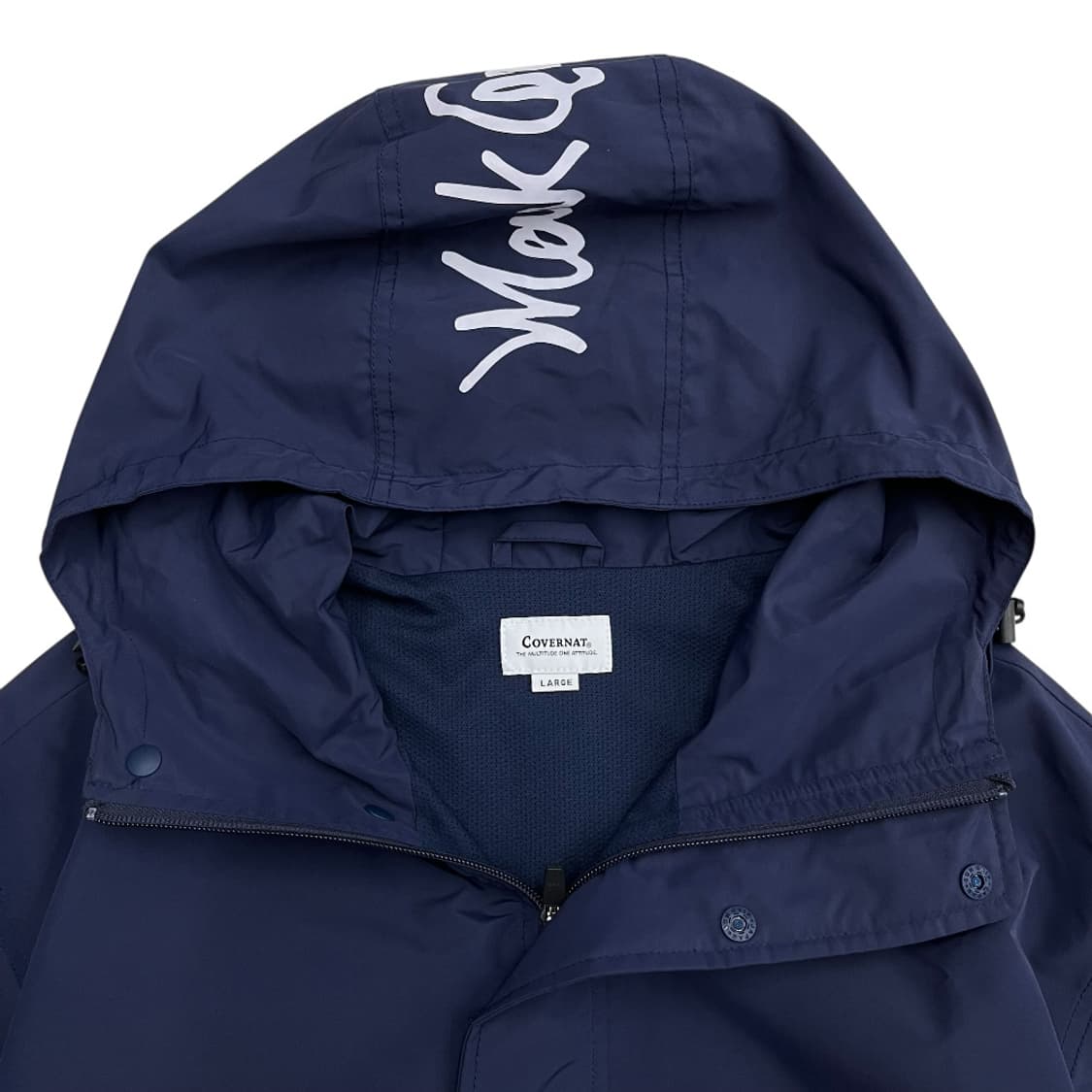 커버낫 블루 배색 네이비 후드 바람막이 L 상품이미지5