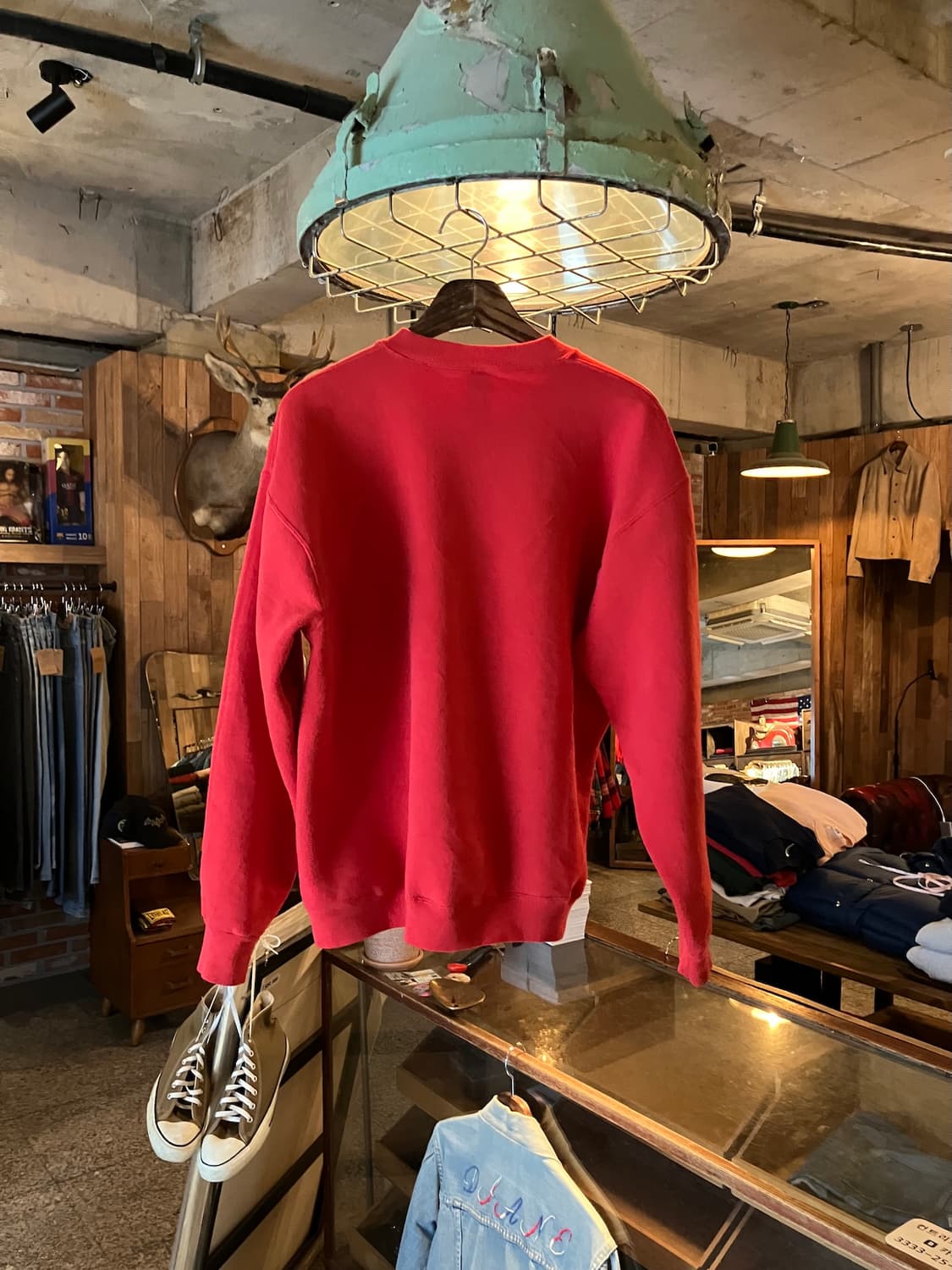 80s USA 빈티지 러셀 플레인 스웻 셔츠 맨투 상품이미지3