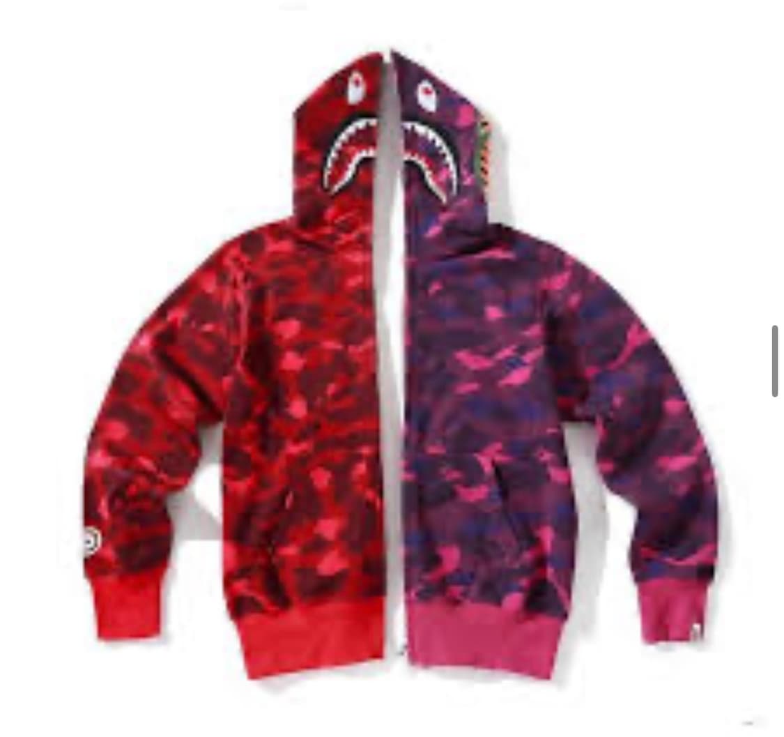 베이프 샤크후드 적계 퍼플 아수라 새상품 m,L 상품이미지1