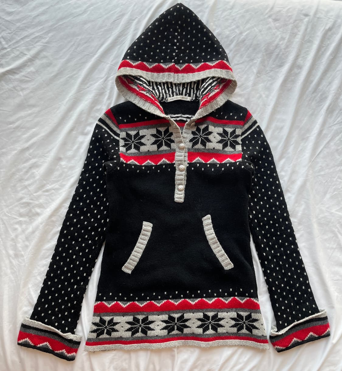 히스테릭 글래머 아카이브 노르딕 눈꽃송이 니트 후드집업 후드티 스웨터 상품이미지5