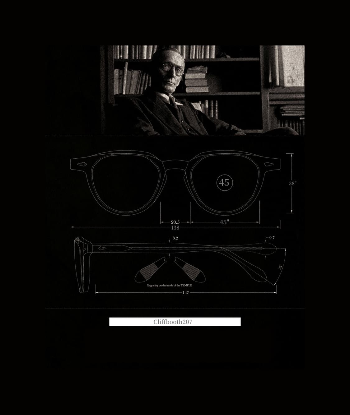 45사이즈의 다크그레이 안경 상품이미지6