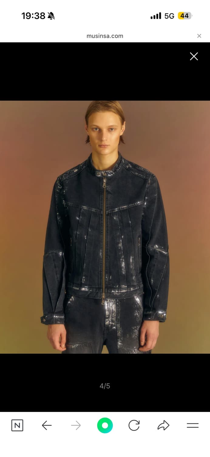 앤더슨벨 왁스 코티드 데님 모터사이클 자켓 awa560m(BLACK)  상품이미지3