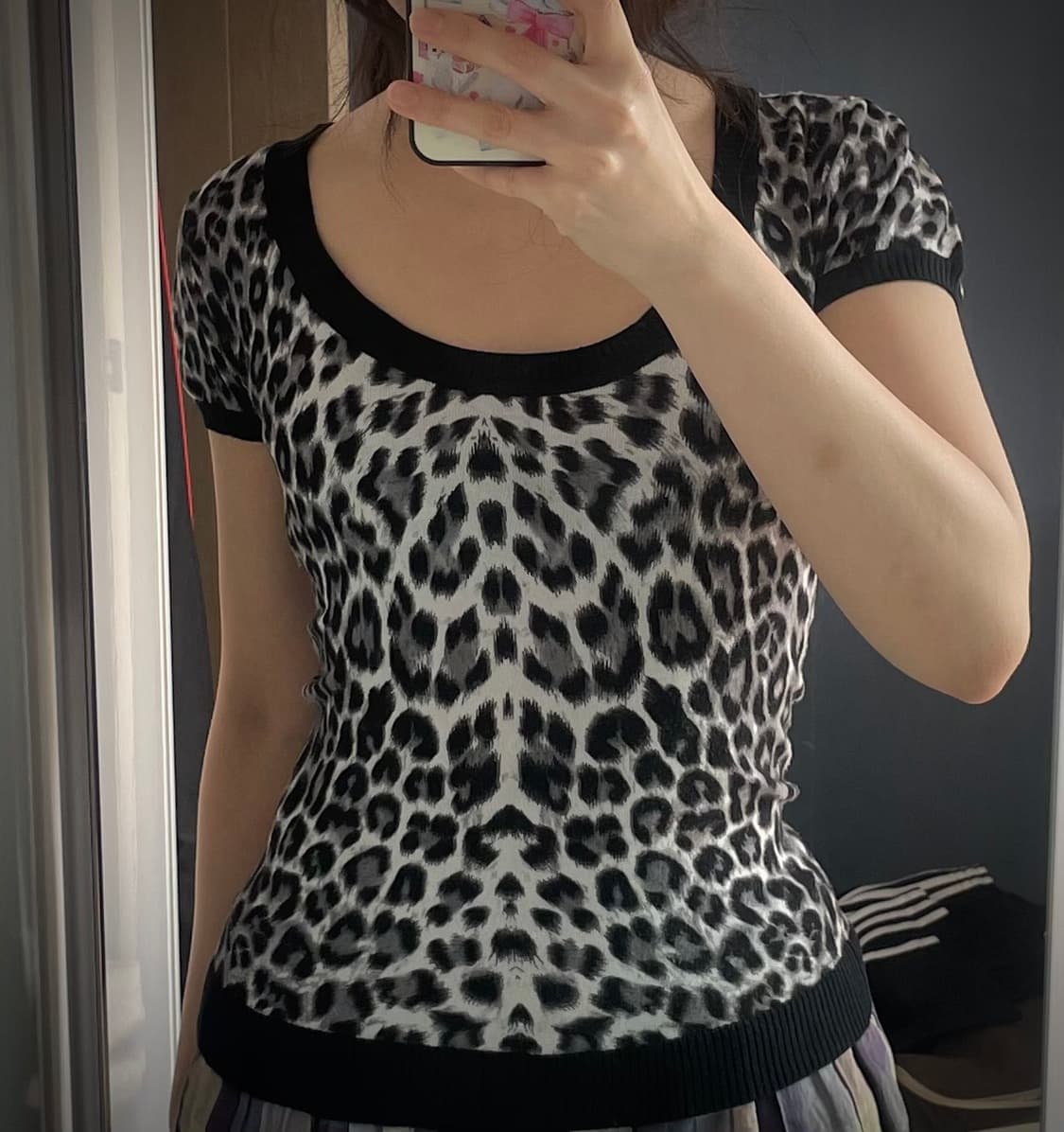 Cecil McBee Black&white leopard shirt 상품이미지4