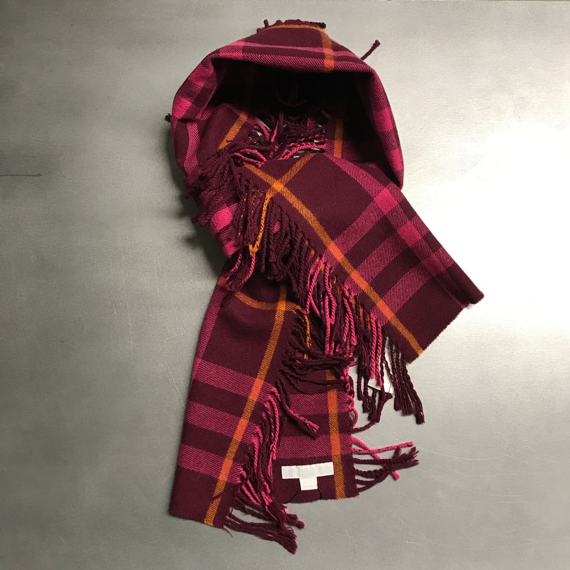 버버리 정품 캐시미어 머플러 버건디 상품이미지5