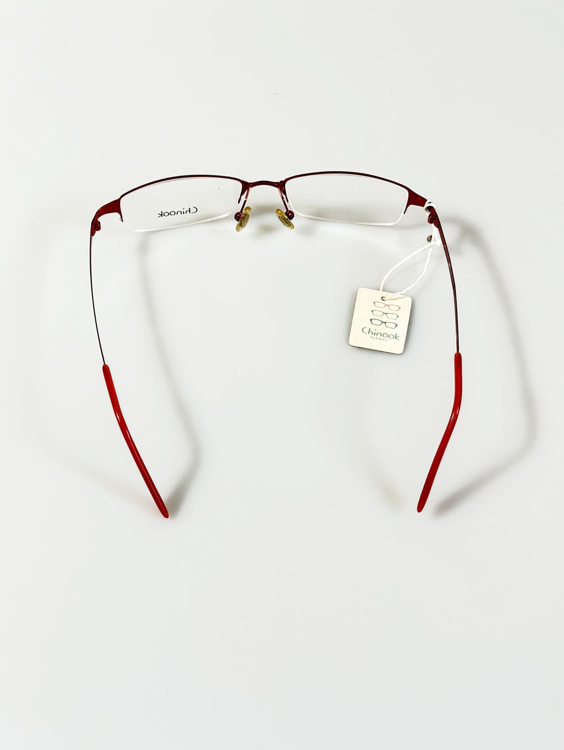 CHINOOK 오렌지 메탈 반무테 스퀘어 빈티지 안경 상품이미지5