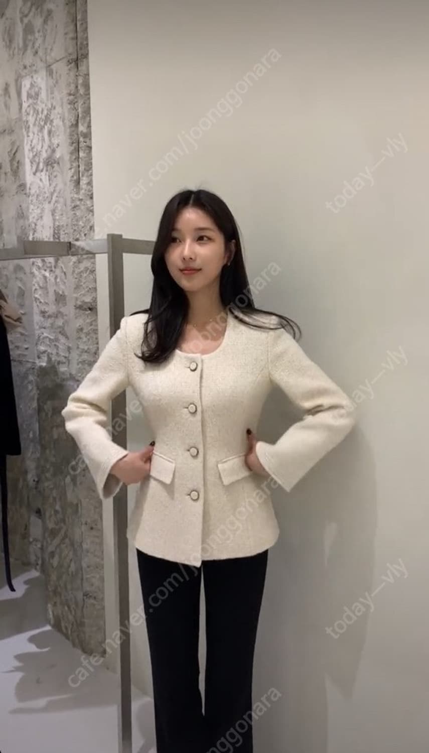 비아 스쿱넥 재킷 / 블랙믹스 / 미디기장 상품이미지5