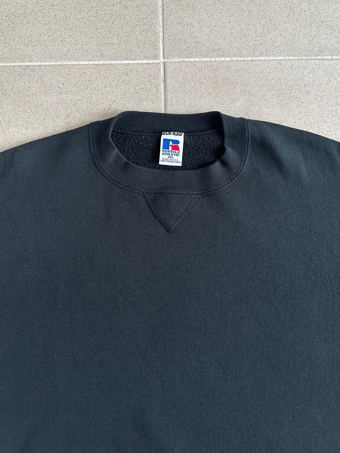 90s 빈티지 러셀 스웻셔츠 블랙 XXL USA 상품이미지4