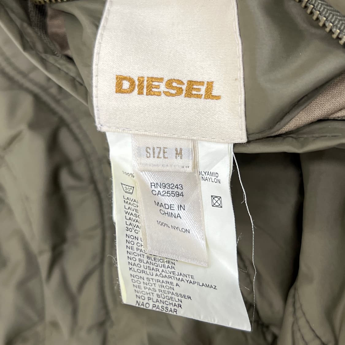 Diesel 디젤 리버시블 카키 퀄팅 봄버 자켓 M 상품이미지4