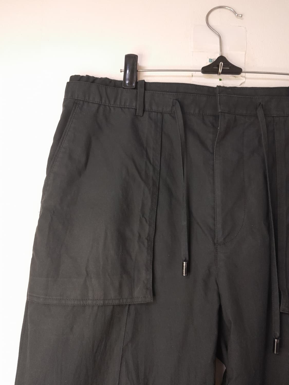 준지 블랙 드로우스트링 코튼팬츠 48/32" 상품이미지3