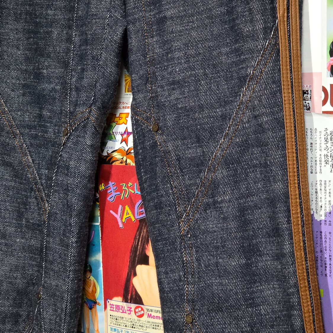 빈티지 생지 절개라인 소가죽 로우라이즈 부츠컷 팬츠 상품이미지3