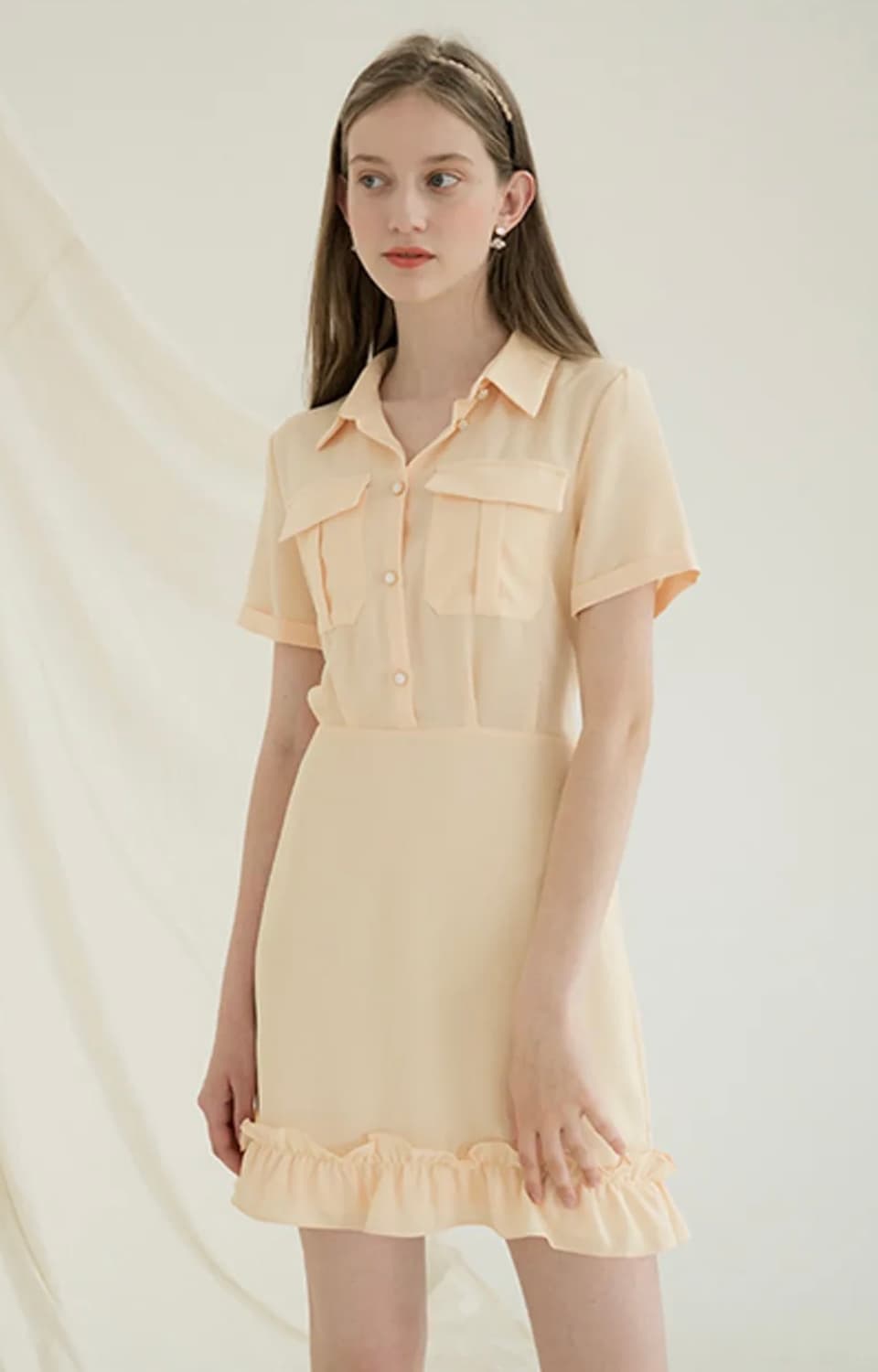 모어댄라이크 원피스 pocket collar dress yellow 상품이미지1