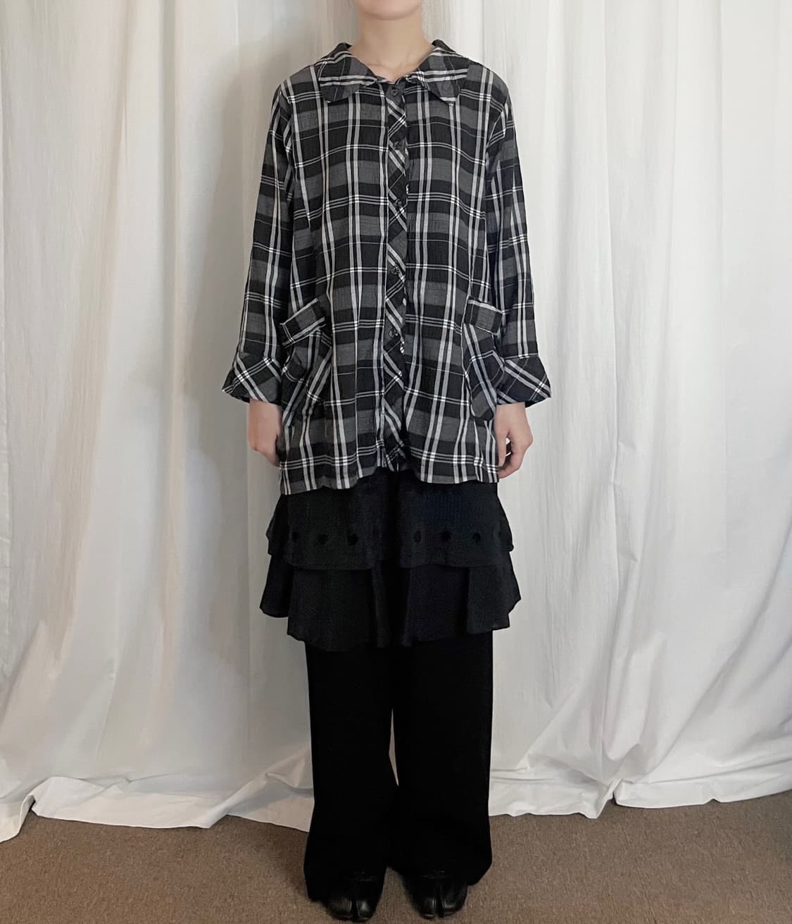 Check Pocket Shirt Jacket - Black 상품이미지3