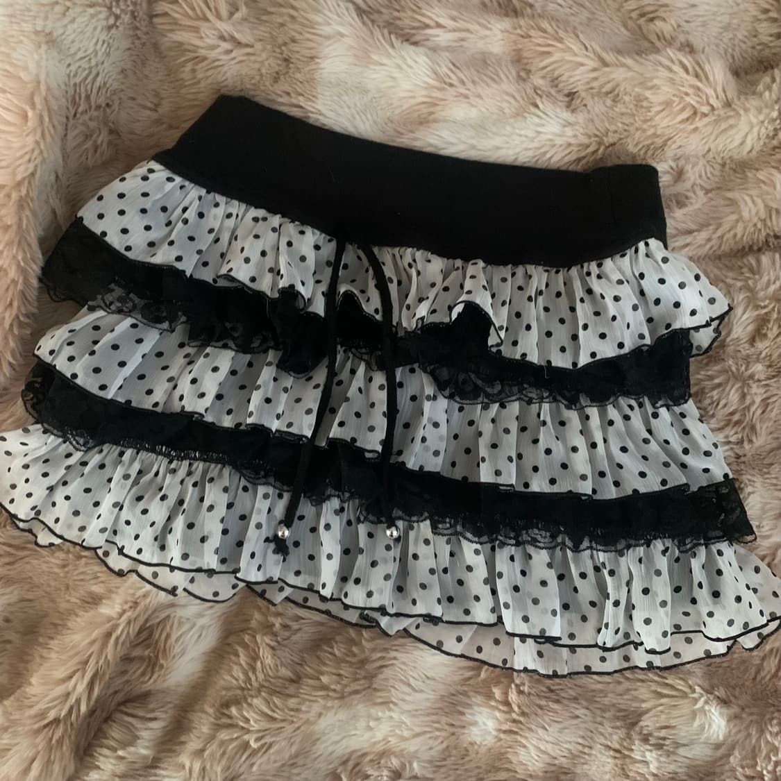 갸루 y2k 지뢰계 도트 치마 상품이미지1