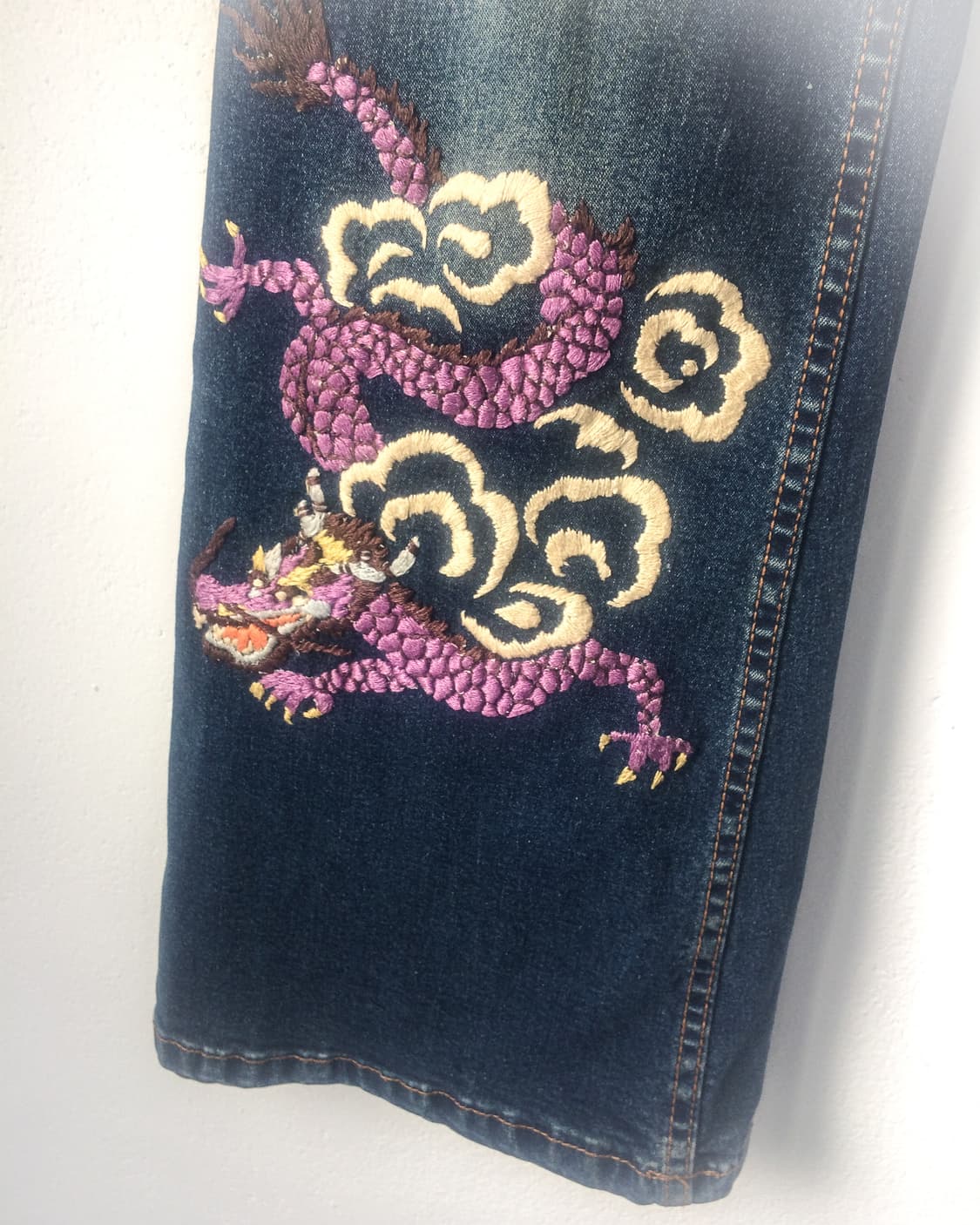 Dragon needle work point denim pants 상품이미지4