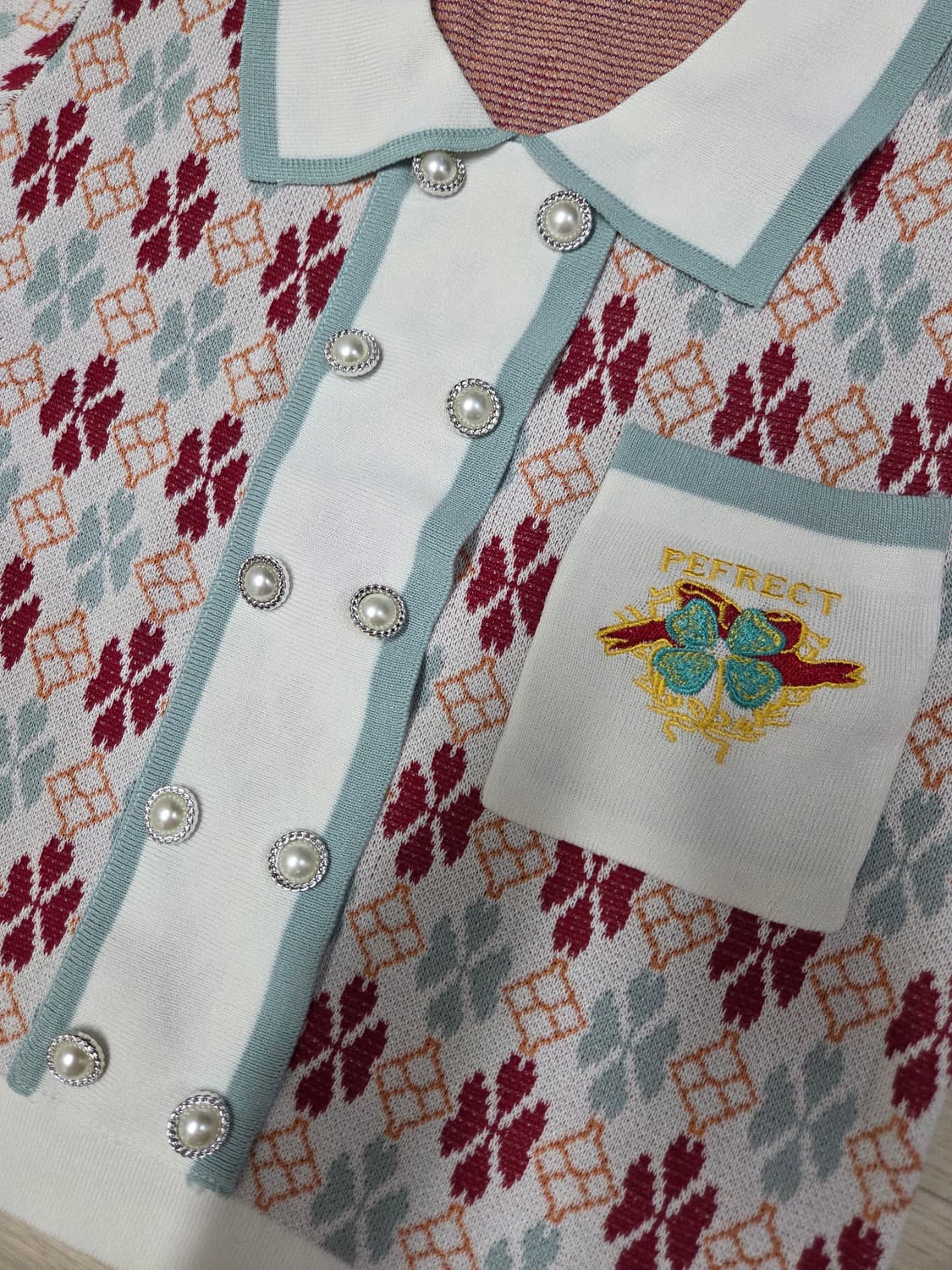 새상품 여성~55 PEFRECT 니트 반팔, 치마 셋업, 세트 상품이미지4