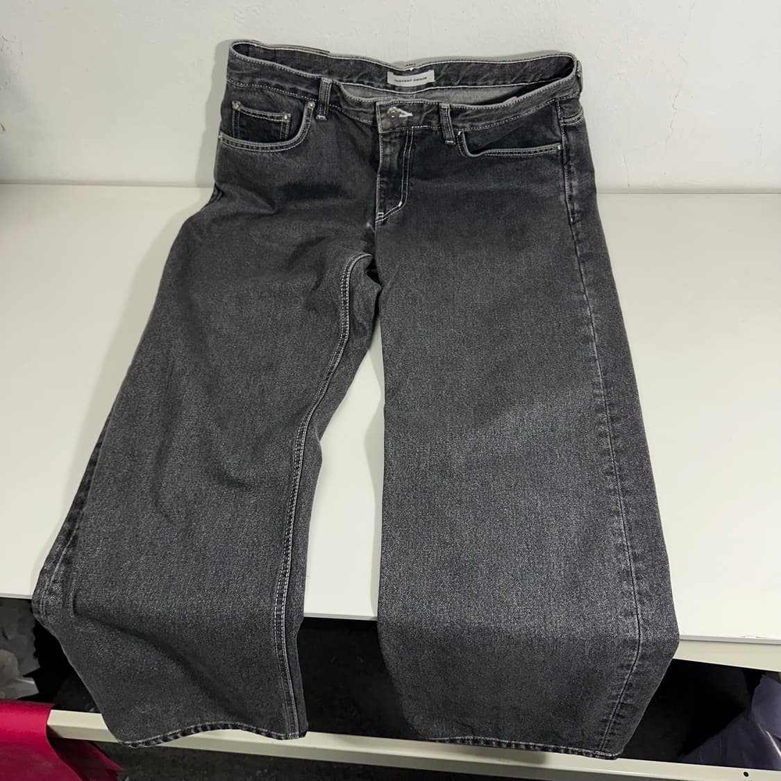 32 브랜디드 인스턴트데님 흑청 레귤러핏 데님팬츠 상품이미지4