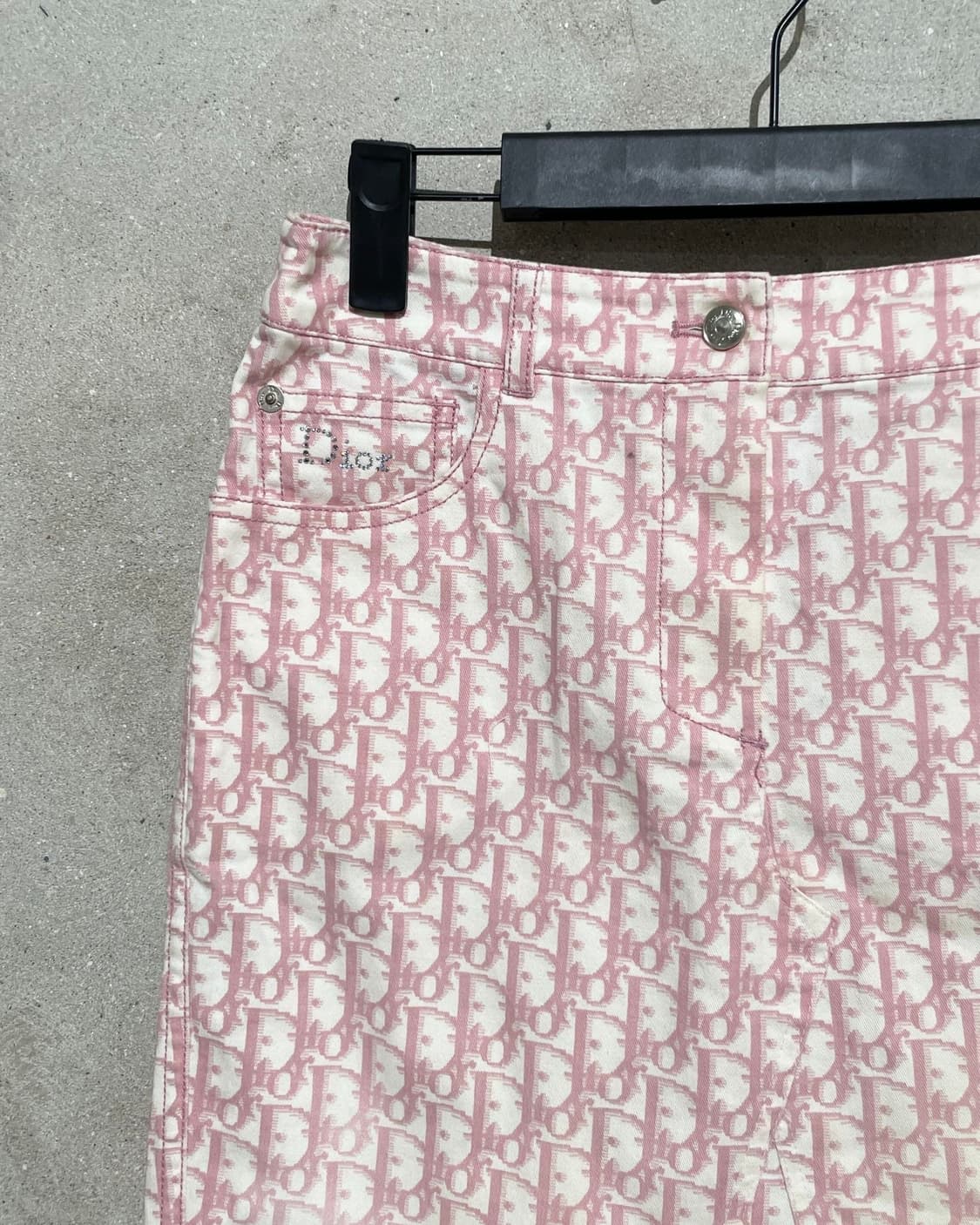 크리스찬 디올 핑크 오블리크 큐빅 넘버링 미디스커트 상품이미지2