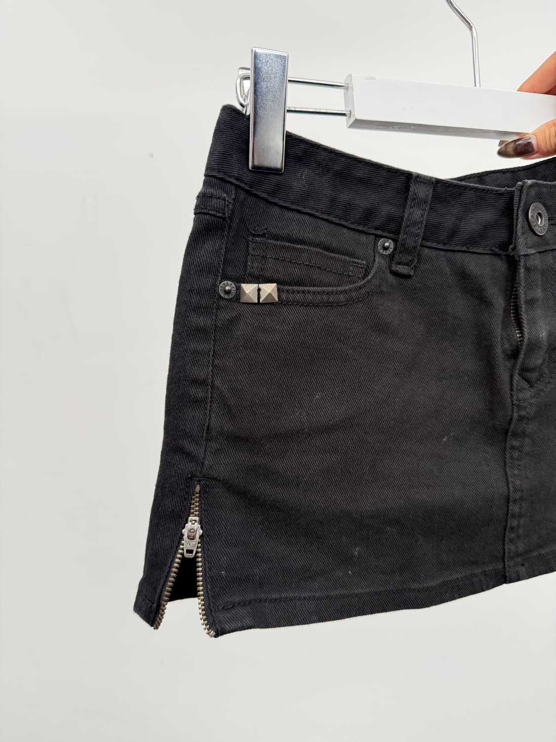 스터드 사이드 지퍼 미니 스커트 상품이미지5
