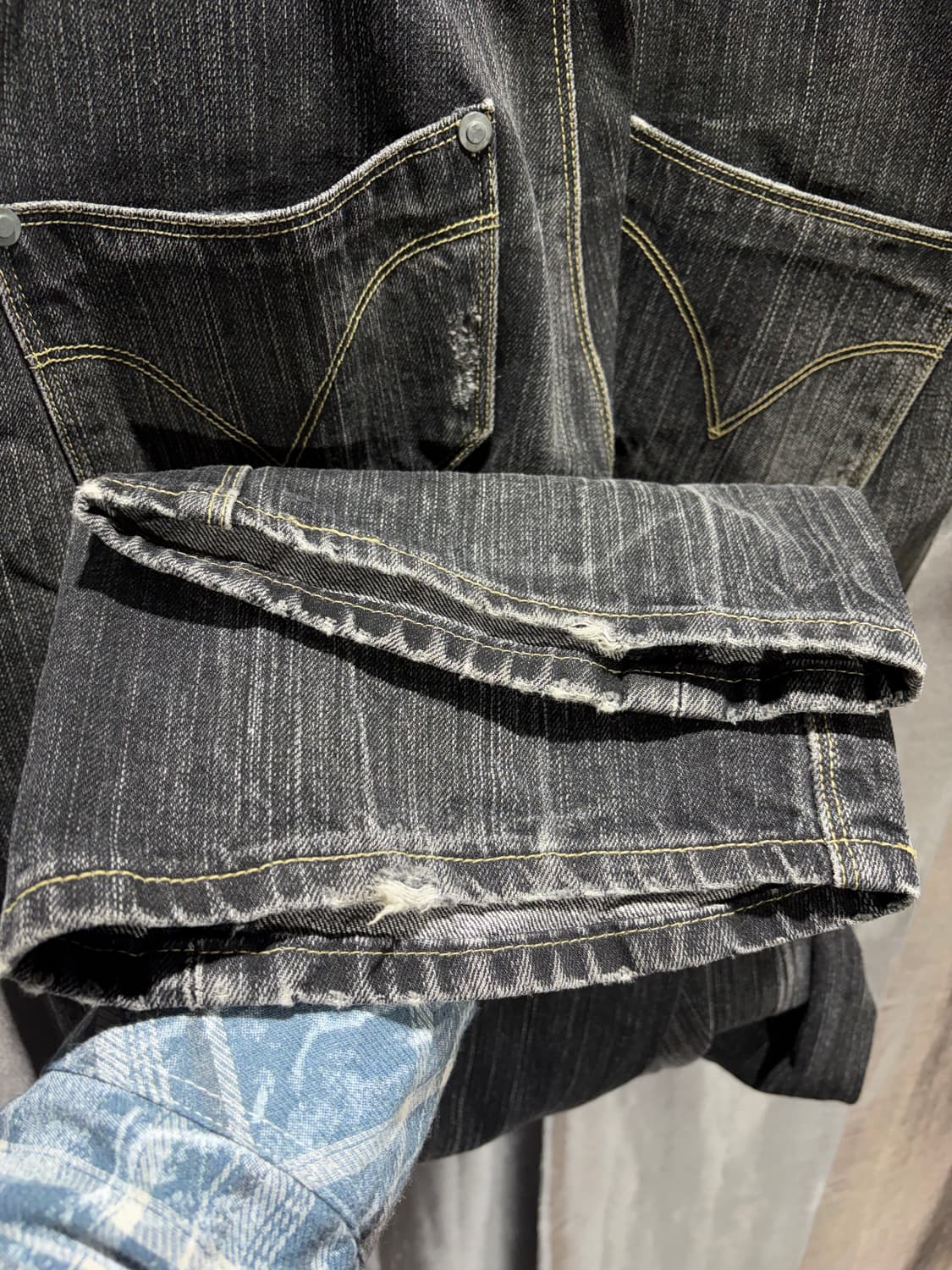 32in LEVI'S 리바이스 엔지니어드진 1999 워싱 데미지 흑청 데 상품이미지10