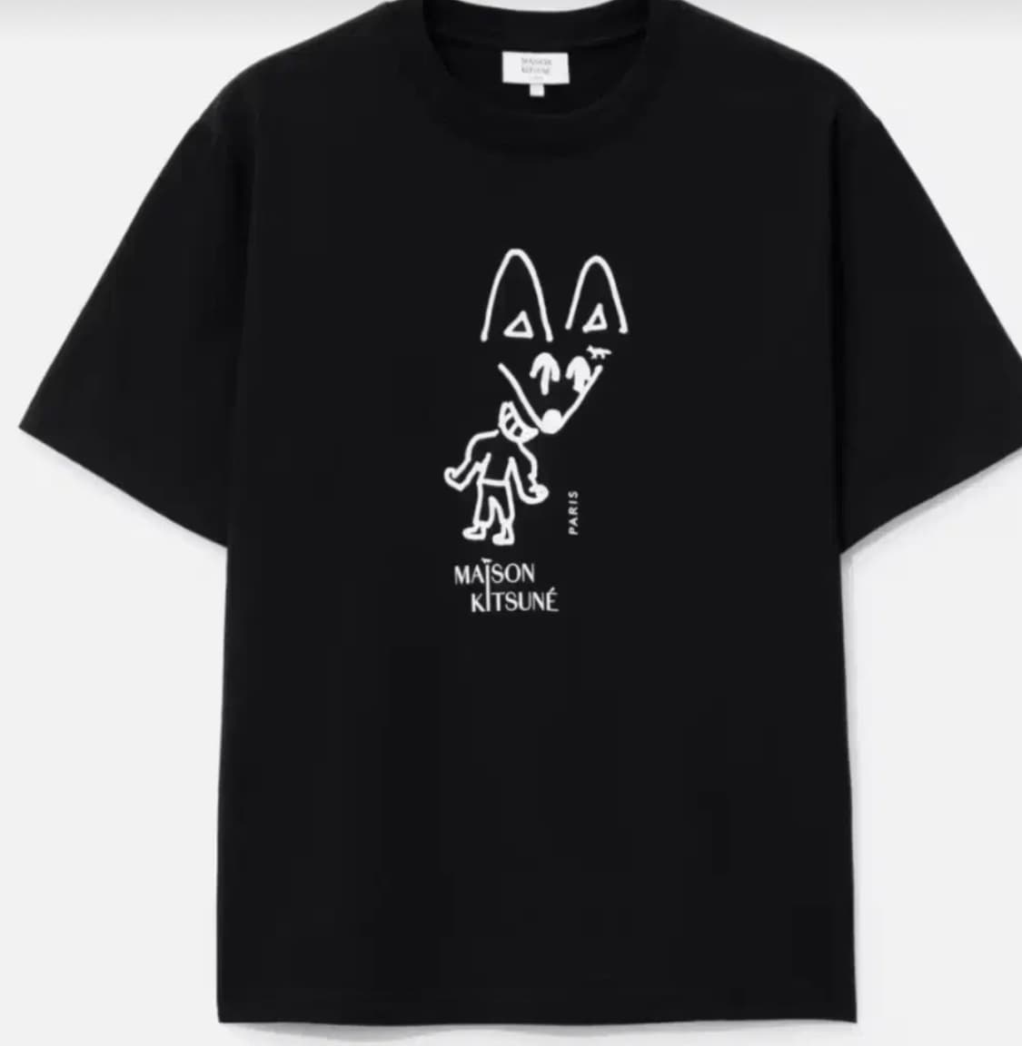메종키츠네 파티폭스 반팔티 블랙/화이트 상품이미지2