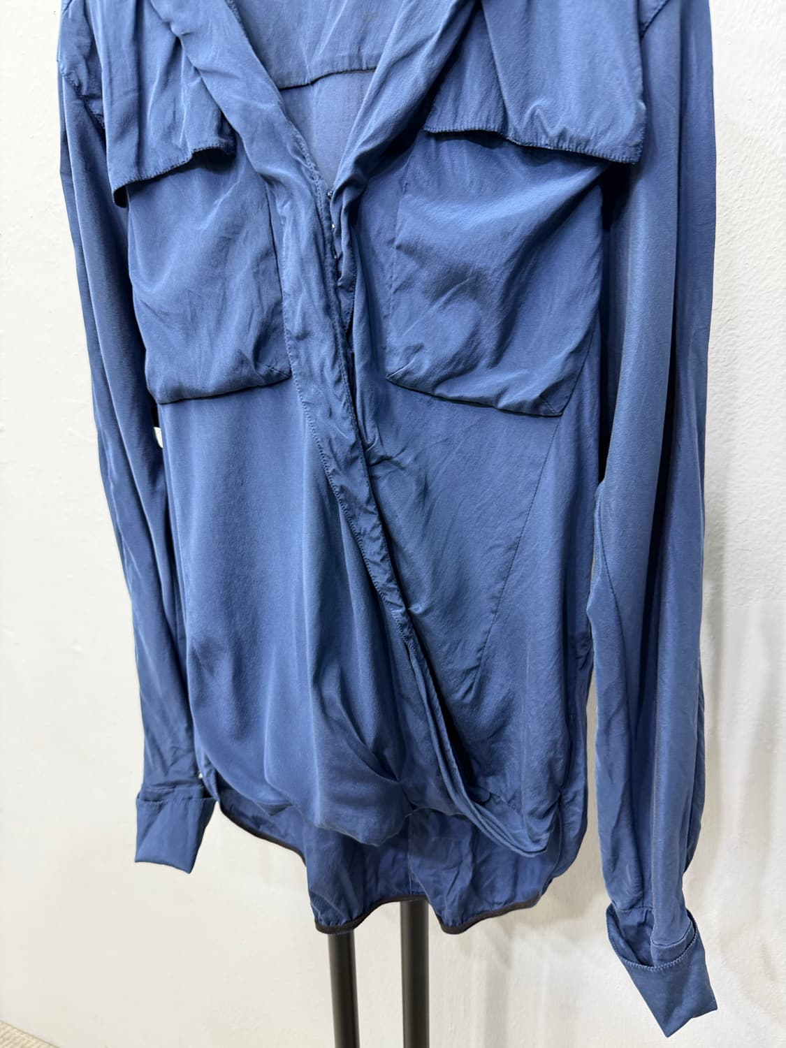 정품) TIME 타임 한섬 실크 블루 셔츠형 자켓 88 상품이미지4