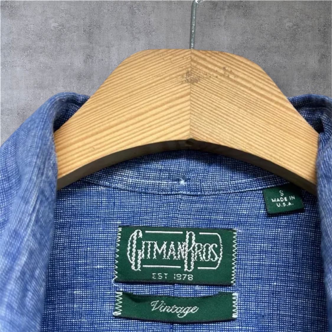 깃먼브로스 빈티지 인디고 린넨 셔츠 S 상품이미지4