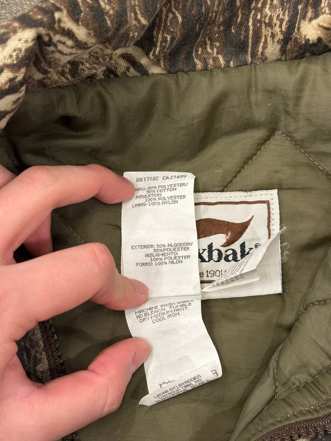 90s Duxbak USA 덕스백 리얼트리 카모 헌팅자켓 XL 상품이미지7