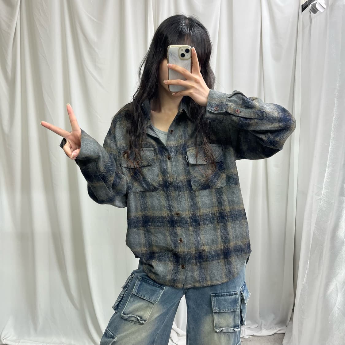 SCULPTOR gray check shirts 상품이미지2