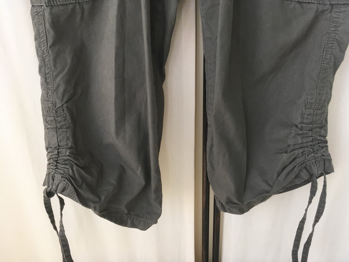 jpn vintage y2k 카키 셔링 카프리 팬츠 상품이미지10