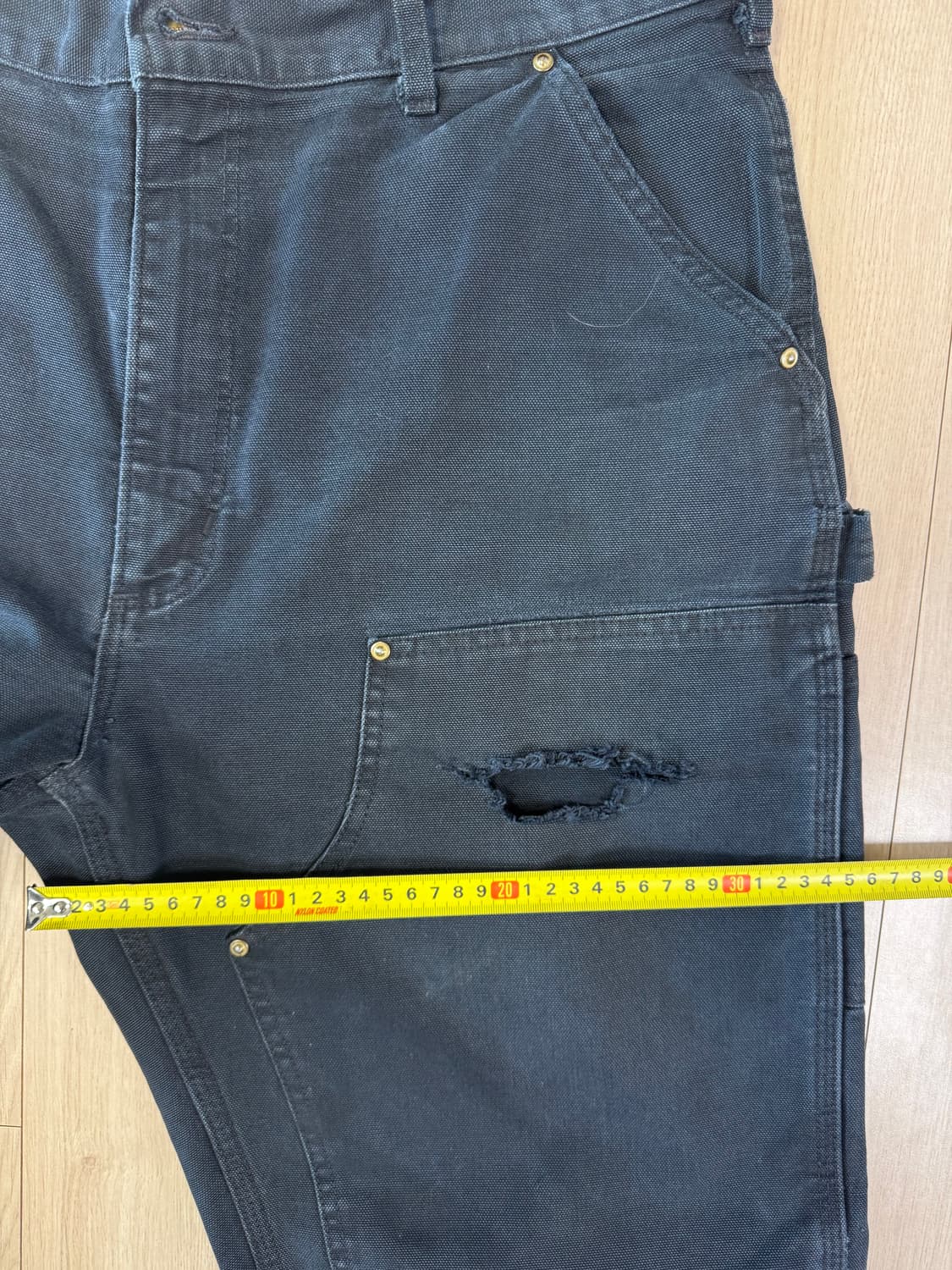 빈티지 칼하트 더블니 카펜터 팬츠 블랙 상품이미지2