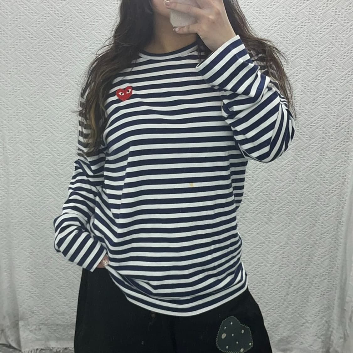 꼼데가르송 정품 와펜 단가라 롱슬리브 긴팔티 105 C06225 상품이미지1