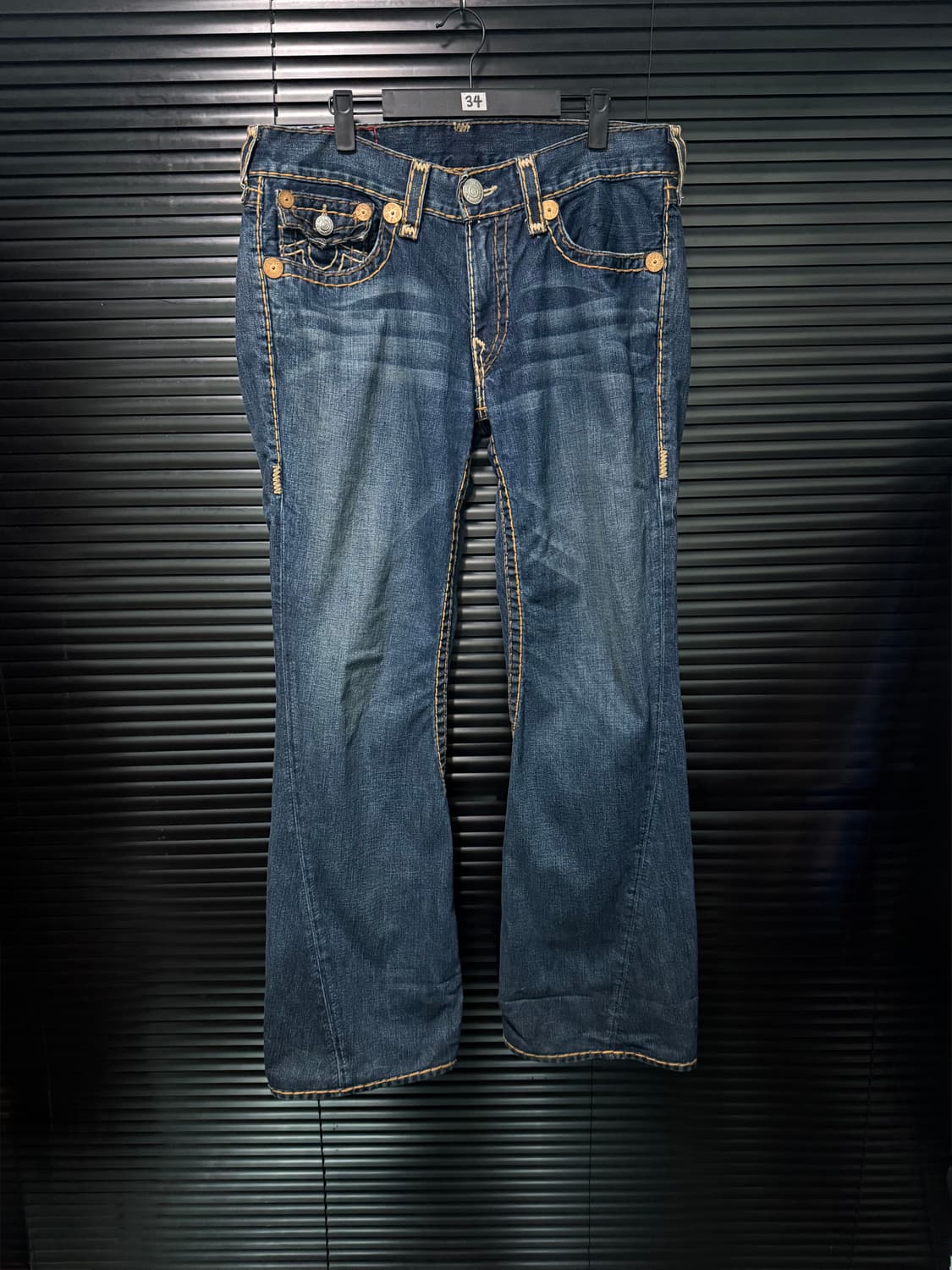 트루릴리젼 조이 웨스턴 부츠컷 와이드 플레어진 통바지 데님 34 나팔바지 상품이미지3