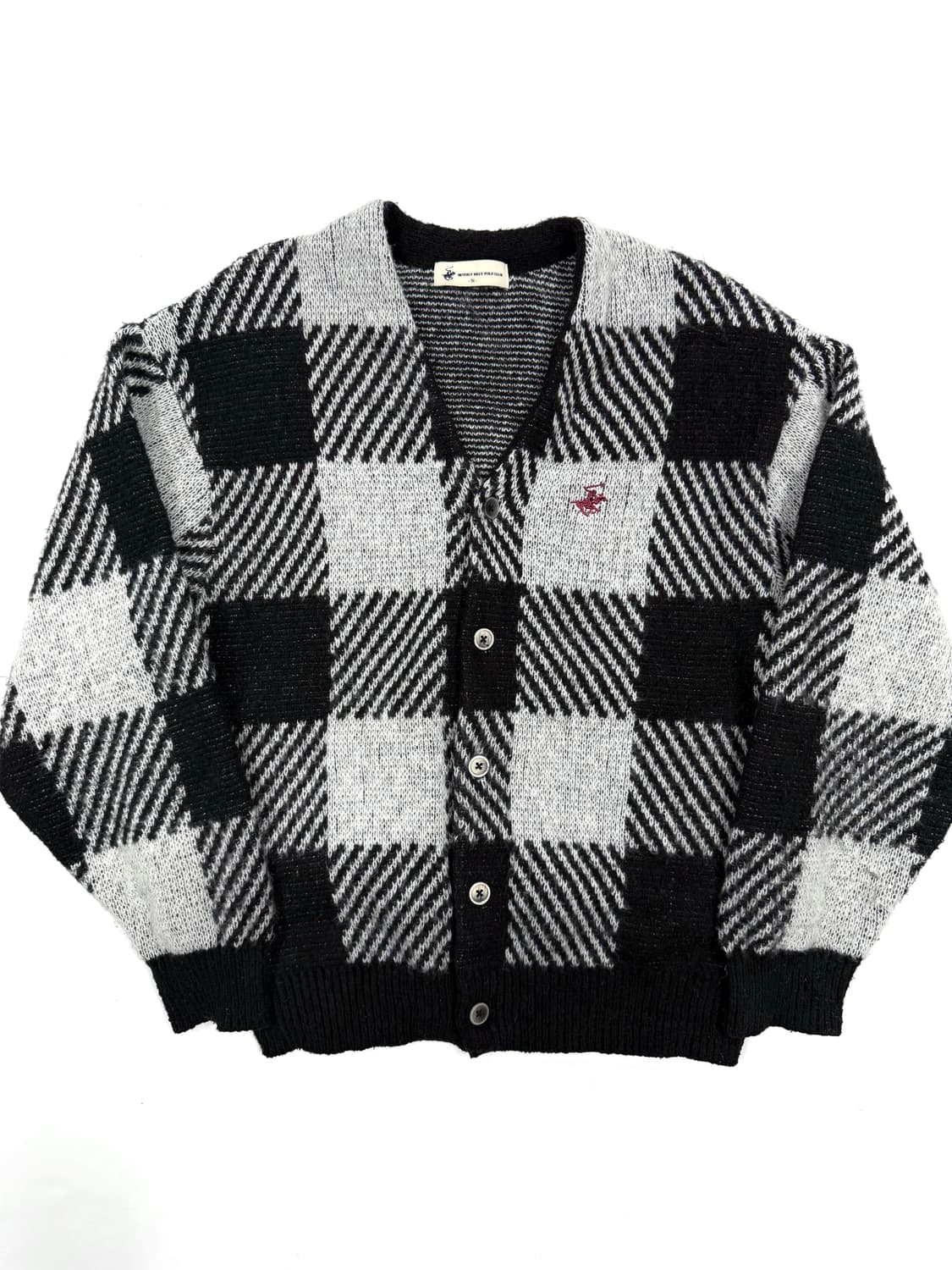 Beverly Hills Polo Club 체크 니트 가디건 상품이미지1