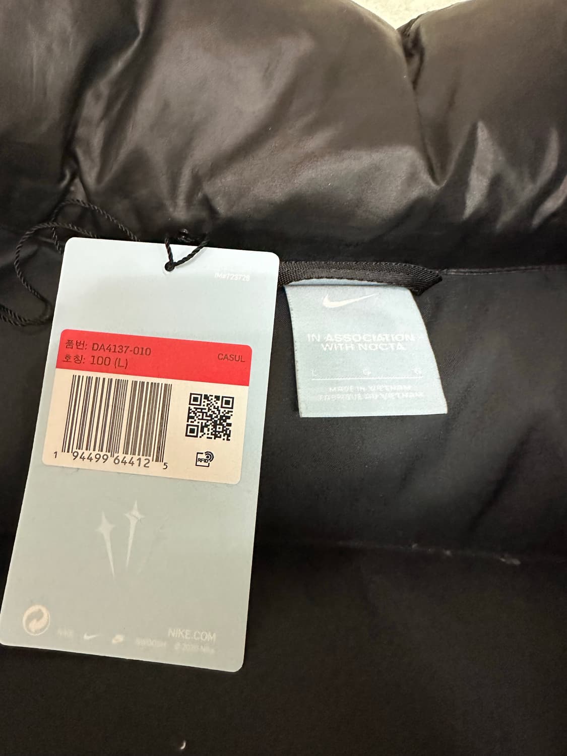 나이키 녹타 패딩 아시아L 블랙 상품이미지3
