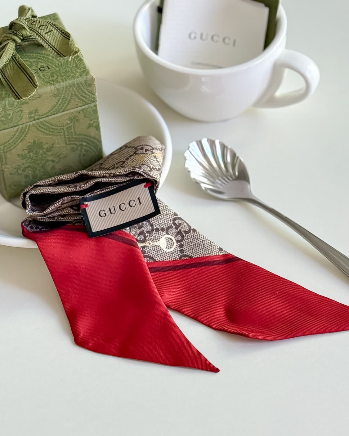 구찌 홀스빗 실크 넥보우 트윌리 상품이미지2