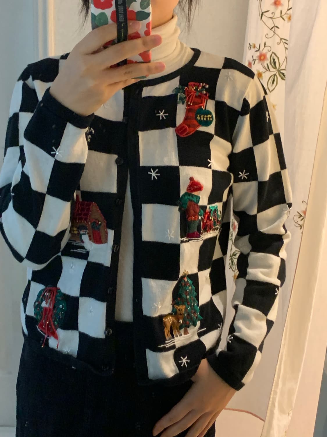 마리사 크리스티나 격자 무늬 가디건 상품이미지1