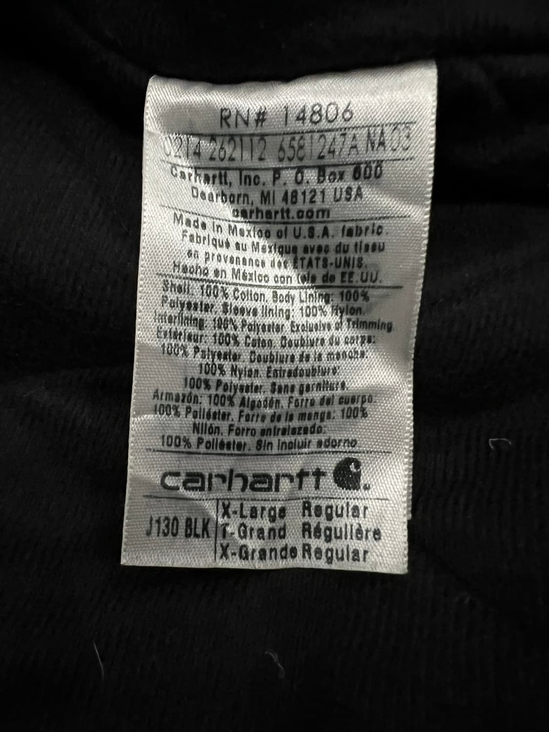 (XL) 칼하트 덕 액티브 후드자켓 J130 BLK 블랙 상품이미지5