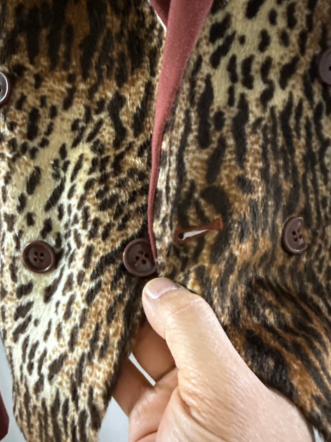 일본 맨즈구무 레오파드 비건디컬러 턱시도 자켓 상품이미지5