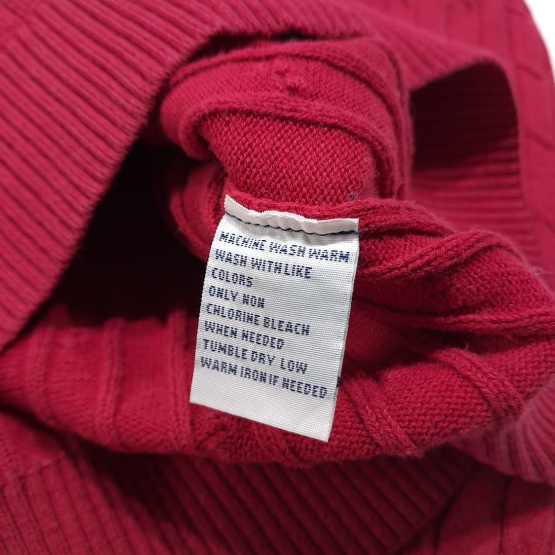 CL574 XL 폴로 00s 코튼 케이블 레드 니트 스웨터 상품이미지5