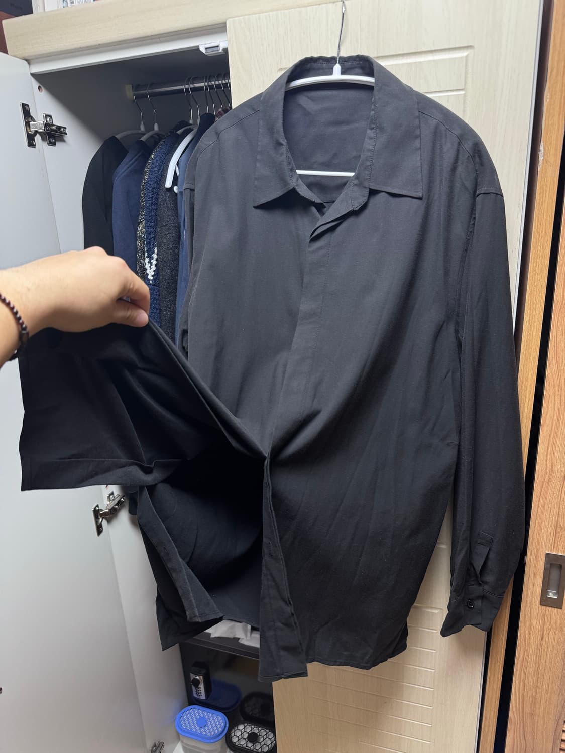 System 105 오픈카라 블랙 셔츠 상품이미지4