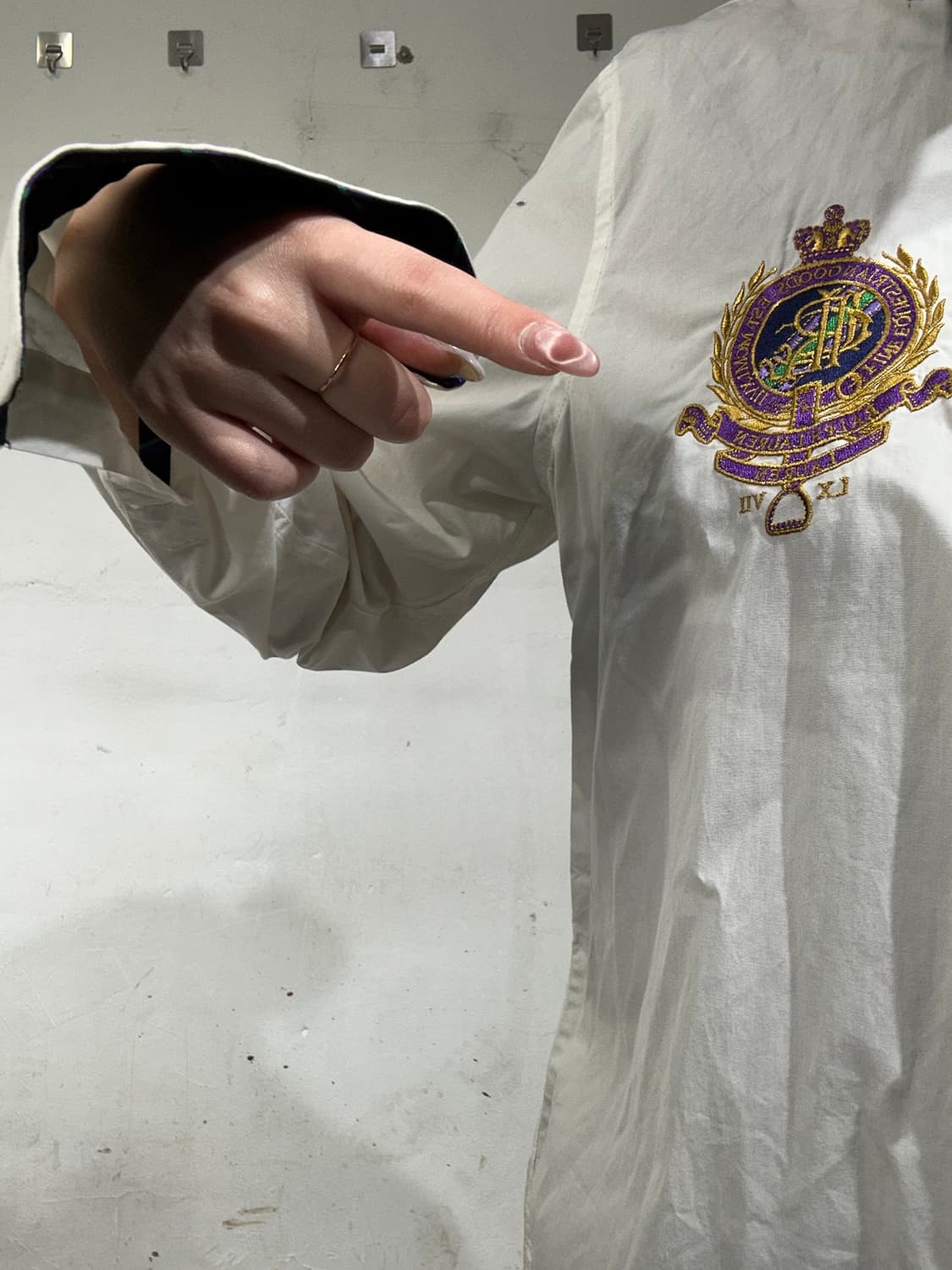 폴로 랄프 로렌 화이트 자수 셔츠 S 상품이미지4