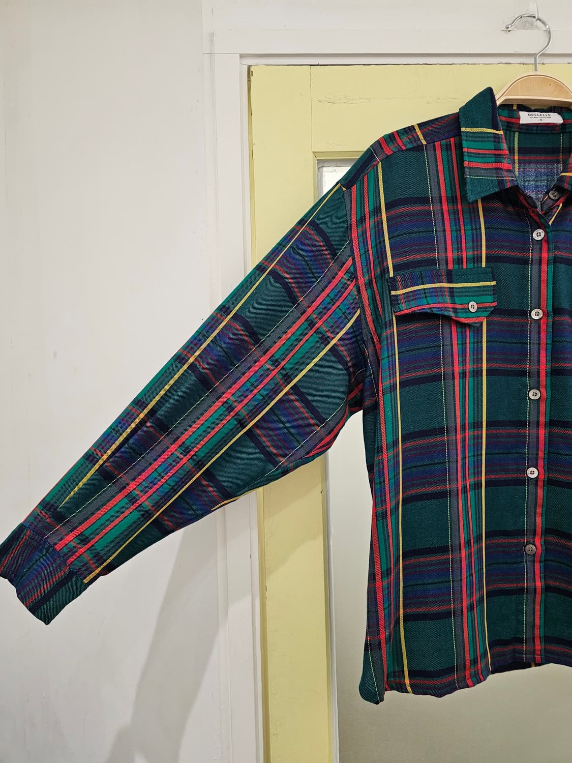 Bellelle by Noa collection 그린 타탄체크셔츠 상품이미지3