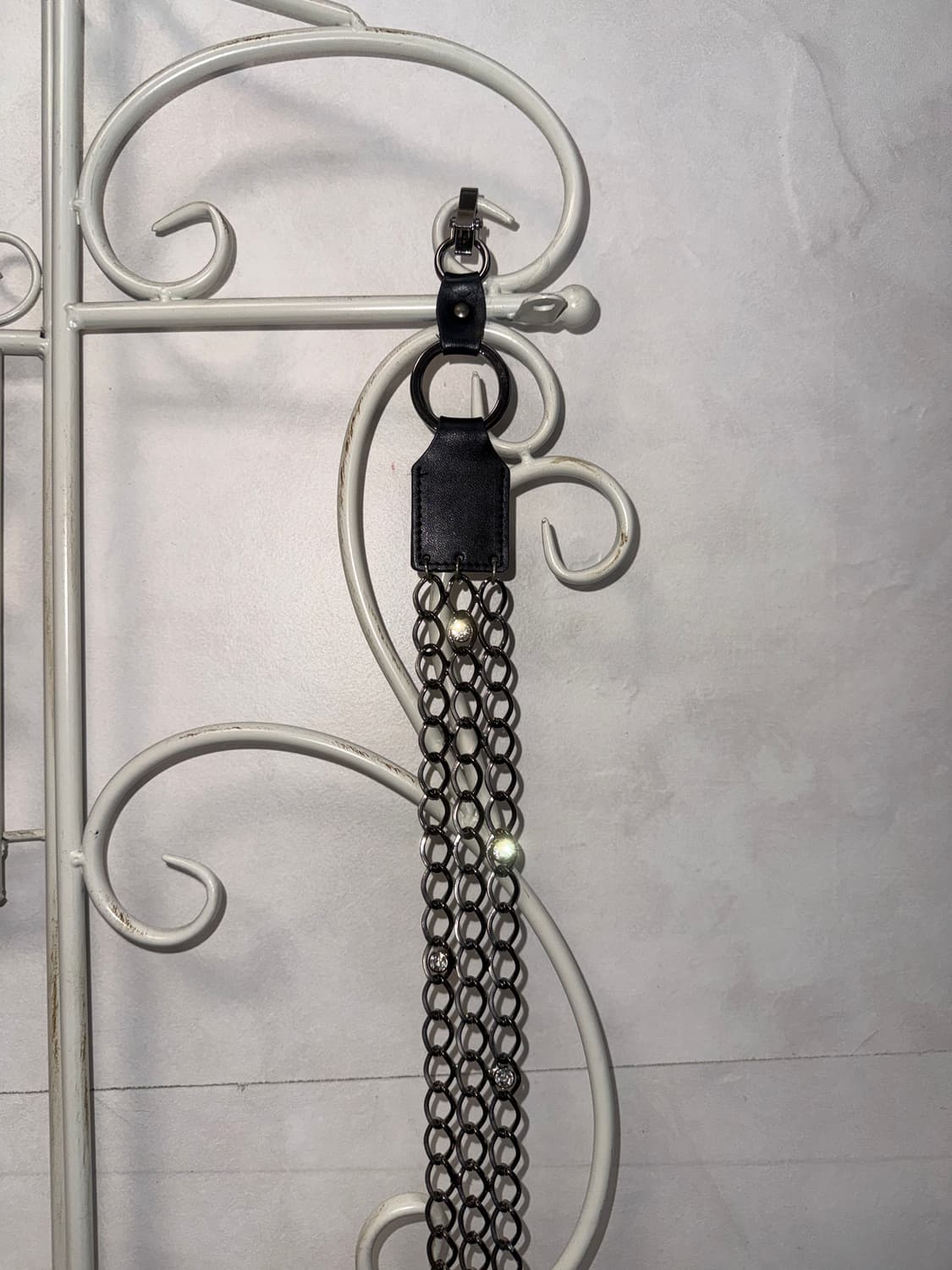 Black cubic point chain belt 상품이미지4